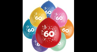 Folat - Ballonnen Color Pop 60 Jaar 23 cm - 8 stuks