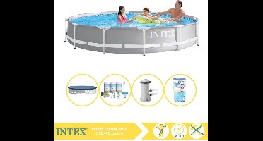 Intex Prism Frame Zwembad - Opzetzwembad - 366x76 cm - Inclusief Afdekzeil, Onderhoudspakket, Zwembadpomp en Filter