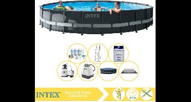 Intex Ultra XTR Frame Zwembad - Opzetzwembad - 732x132 cm - Inclusief Onderhoudspakket, Zoutsysteem en Zout