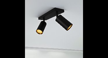 Opbouw plafond spot dubbel | Zwart | GU10 fitting