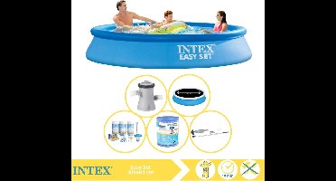 Intex Easy Set Zwembad - Opblaaszwembad - 305x61 cm - Inclusief Solarzeil Pro, Onderhoudspakket, Filter en Stofzuiger