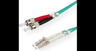 VALUE F.O. kabel 50/125µm OM3, LC/ST, turkoois, 0,5 m