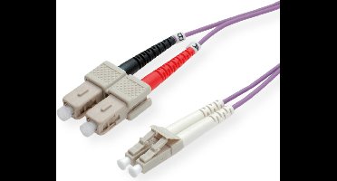 ROLINE glasvezelkabel 50/125µm OM4, LC/SC, violet, 10 m