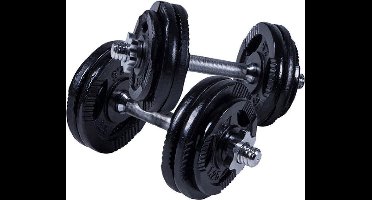 Gorilla Sports Dumbellset - Halterset - Gripper Gietijzer zwart - 30 kg