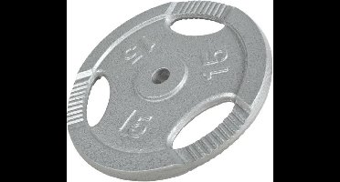 Gorilla Sports Gewicht - Halterschijf - 15 kg - Gripper Gietijzer - 30 mm