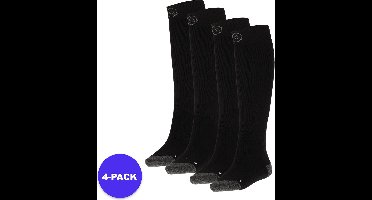 Apollo (Sports) - Skisokken kind - Plain - Unisex - Zwart - 23/26 - 4-Pack - Voordeelpakket