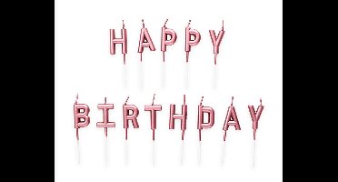 Wefiesta - Candle set 'Happy Birthday Rose gold