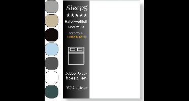 Sleeps Hoeslaken Katoen Dubbel jersey Wit - 200 x 200/220 cm - Zware Kwaliteit - Strijkvrij