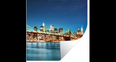 Muurstickers - Sticker Folie - New York - Brug - Architectuur - Brooklyn - Licht - 30x30 cm - Plakfolie - Muurstickers Kinderkamer - Zelfklevend Behang - Zelfklevend behangpapier - Stickerfolie