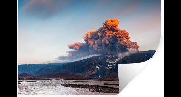 Muurstickers - Sticker Folie - Vulkaan schoonheid van de natuur - 30x20 cm - Plakfolie - Muurstickers Kinderkamer - Zelfklevend Behang - Zelfklevend behangpapier - Stickerfolie