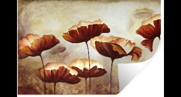 Muurstickers - Sticker Folie - Schilderij - Bloemen - Olieverf - Planten - 30x20 cm - Plakfolie - Muurstickers Kinderkamer - Zelfklevend Behang - Zelfklevend behangpapier - Stickerfolie