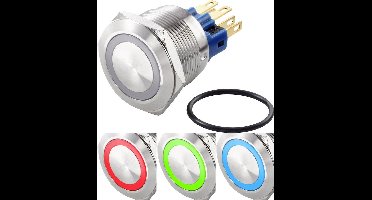 TRU COMPONENTS TC-7494636 Vandalismebestendige drukschakelaar 250 V/AC 3 A 1x uit/(aan) Moment Rood, Groen, Blauw, RGB