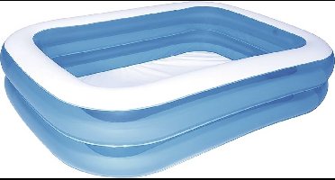Bestway - Deluxe rechthoekig blauw opblaaszwembad, 211 x 132 x 46 cm