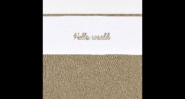Meyco Baby Hello World ledikant laken - taupe - 100x150cm - 0.3 TOG