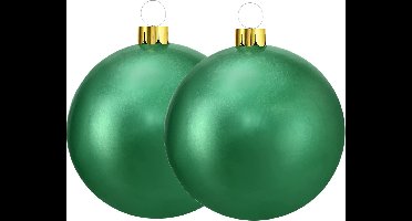 Christmas Decoration mega grote kerstballen- 2x - 45 cm - groen -opblaasbaar