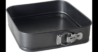Gerimport Taarten bakken bakvorm/spring vorm Kitchen Pro - metaal - anti-aanbak laag - zwart - 28 x 7 cm