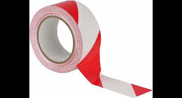Showtec Showtec Vloertape Rood / Wit, 33m x 50mm Home entertainment - Accessoires