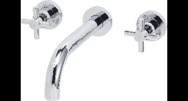 Wiesbaden Cross Inbouw Wastafelkraan - Inclusief inbouwdeel - Chroom