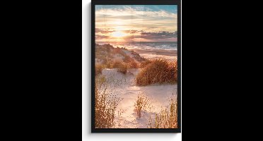 PosterMonkey - Poster - Fotolijst - Strand - Zee - Duin - Poster in lijst - Poster Frame - Wanddecoratie - Posterlijst - 40x60 cm - Kader - Foto in lijst - Poster strand - Woondecoratie