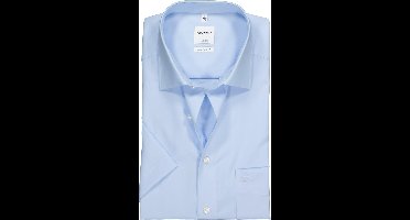 OLYMP Luxor comfort fit overhemd - korte mouw - lichtblauw - Strijkvrij - Boordmaat: 45