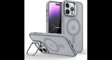 Backcover Case Hoesje Compatibel met MagSafe Geschikt voor: iPhone 14 Plus - Ingebouwde Camera standaard - Schokbestendige beschermhoes - Grijs