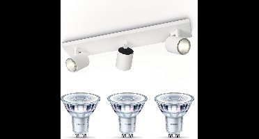 Philips Runner Opbouwspot (Wit) - Warmwit Licht - Plafondspot met 3 Lichtpunten - GU10 - Niet Dimbaar