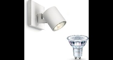 Philips Runner Opbouwspot (Wit) - Warmwit Licht - Wandspot of Plafondspot met 1 Lichtpunt - GU10 - Niet Dimbaar