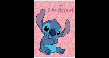 Lilo en Stitch fleece deken - plaid - 100 X 140 cm - roos