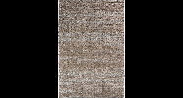 Rugsman Osaka 013.025.7222 Vloerkleed - 240 x 340 cm - Bruin - Rechthoekig - Polyester - Woonkamer - Strepen - Shaggy - Hoogpolig