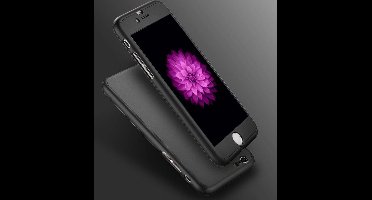 360 bescherming harde hoes + gehard glas voor iPhone 6 Plus Zwart