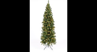 Everlands Pencil pine - smalle kunstkerstboom met verlichting groen 2,1m x 60cm