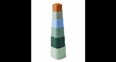 Silicone Stacking Cups Stapeltoren Dove Blue Multi Mix | Liewood