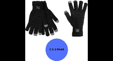 Heatkeeper - Thermo handschoenen unisex - I-touch - Zwart - S/M - 2-Paar - Winter handschoen
