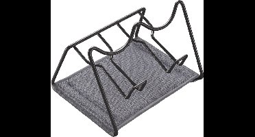 Metaltex - Afdruiprek voor water- en thermosflessen - 2 flessen - Inclusief afdruipmat - Zwart - Sodatex 2