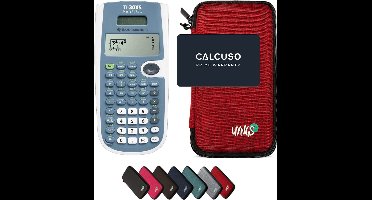 TI-30XS MultiView incl. WYNGS Beschermhoes Rood - Wetenschappelijke Rekenmachine - Basis Pakket