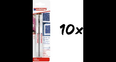 edding 2185 gelroller wit - 20 pennen totaal - per 2 stuks verpakt - ideaal voor grotere groepen en als cadeau - puntdikte 0,7 mm - werkt zeer goed op donker papier - inkt op waterbasis