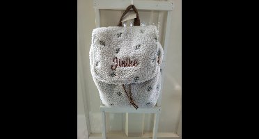 back to school Jollein teddy rugzak/rugtas lovely met geborduurde naam