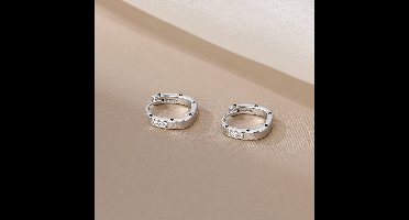 Gading® dames oorringen met zirkonia-vierkant oorringen-11mm-11mm-zilverkleurig-zilver 925