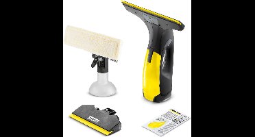 Kärcher Window Vac WV 2 Black Edition, accuduur: 35 min, LED-indicatie laadstatus, 2 zuigmondstukken, spuitfles met microvezelhoes, 20 ml ruitenreinigerconcentraat