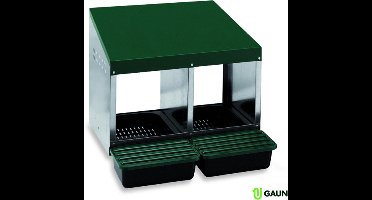 Gaun Pluimvee legnest (2 st) - Met plastic vloer - Legnest - Legbak kippen - Met opvangbak met deksel - Plastic - Groen