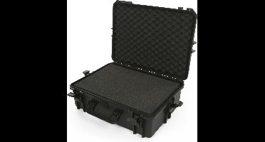 Perel Multifunctionele harde koffer met noppenschuim, waterdicht (IP67), plukschuim, 2 sloten, zwart, 555 x 428 x 211 mm