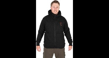 Fox Collection Sherpa Hoody Black-Orange - Maat : Xxlarge