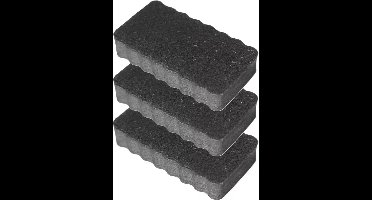 Kangaro Magnetische memobord whiteboard wisser - 3x - 10 x 5.5 cm - zwart - schoonmaken