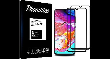 Screenprotector voor Samsung Galaxy A71 - 2 stuks Beschermglas van glas Transparante glazen schermbeschermfolie met zwarte randen