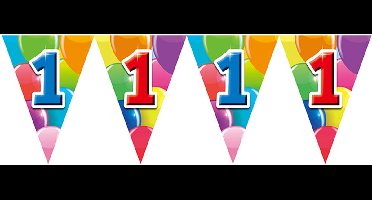 6x Vlaggenlijn 1 jaar 10 meter - Verjaardag Feestje Vlag Vlaggen Versiering Slinger Feestdecoratie Decoratie