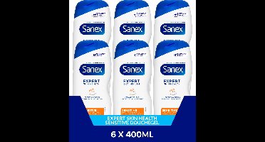 Sanex Expert Skin Health Sensitive Douchegel - 6 x 400ml - Voor Gevoelige Huid - Voordeelverpakking