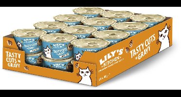 Lily's Kitchen - Kattenvoer - Natvoer - Heerlijke Stukjes in Saus met Zeevis - 24 x 85 g