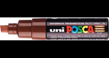 Bruin verfstift op waterbasis met schuine punt breed