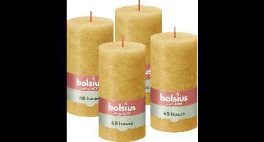 Bolsius - Rustieke Kaars - 4 Stuks - Geel - 13cm - Paasdecoratie