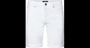 Petrol Industries Heren Denim Short - Slim Fit - Stretch - Korte Broek - Elastische Tailleband - Spijkerbroek - Herenkleding - Wit - Maat S